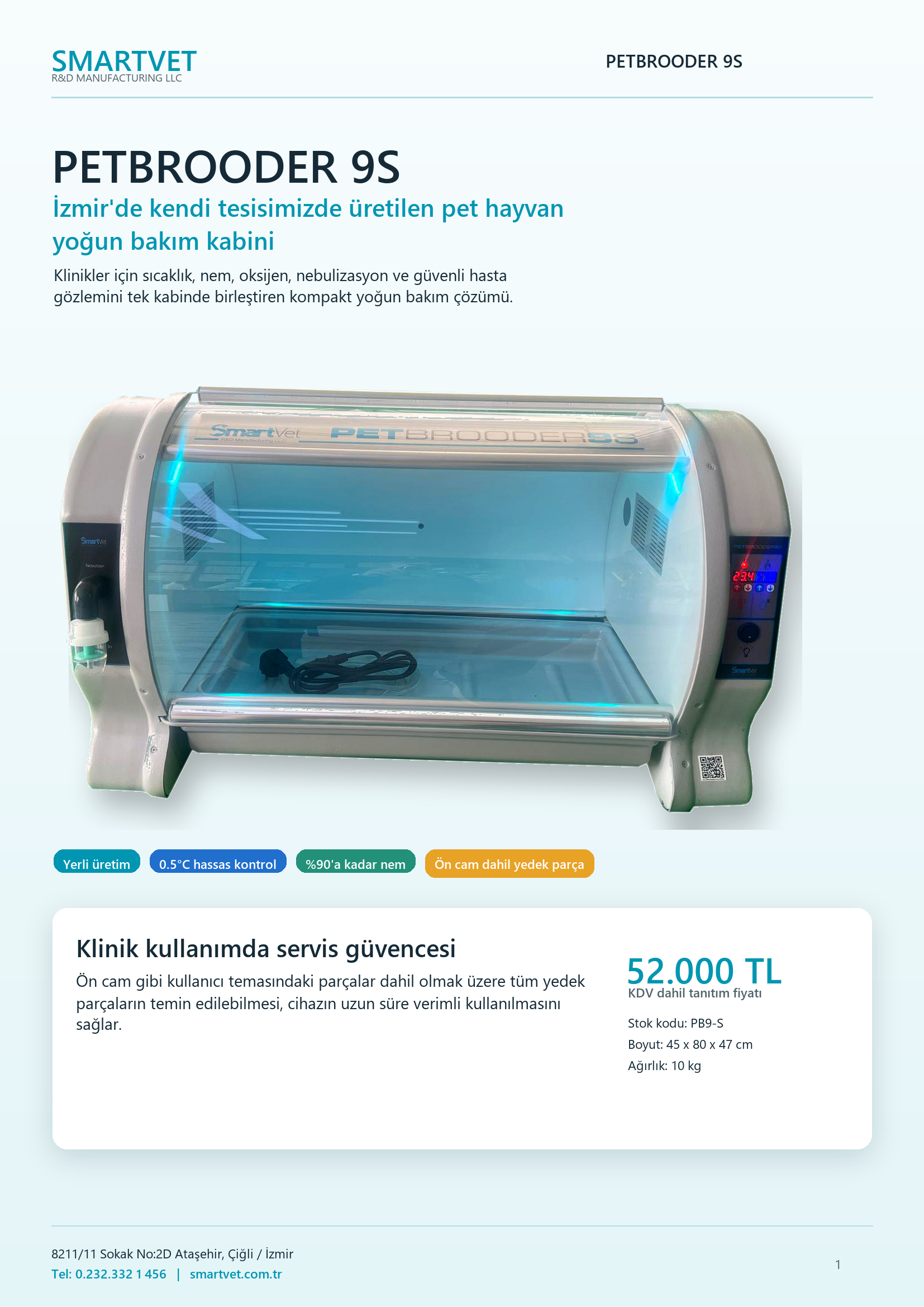 PETBROODER 9S Pet Hayvan Yoğun Bakım Kabini